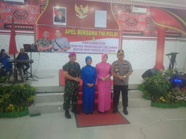 Apel bersama TNI-POLRI dan Penyambutan Danyon Marhanlan terlaksana di Polres Pelabuhan Belawan