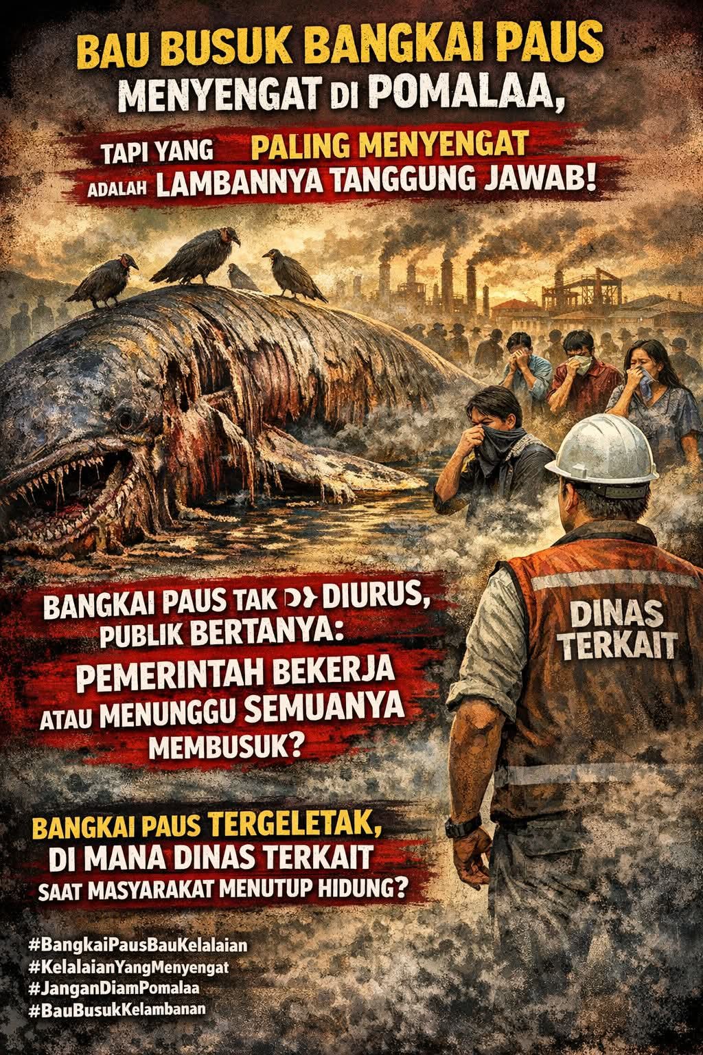 Bau busuk bangkai paus di POMALAA: yang membusuk bukan hanya bangkai, tapi juga tanggung jawab