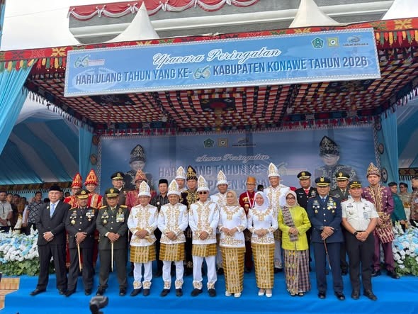 Plt. Bupati Koltim Hadiri Upacara HUT ke-66 Kabupaten Konawe