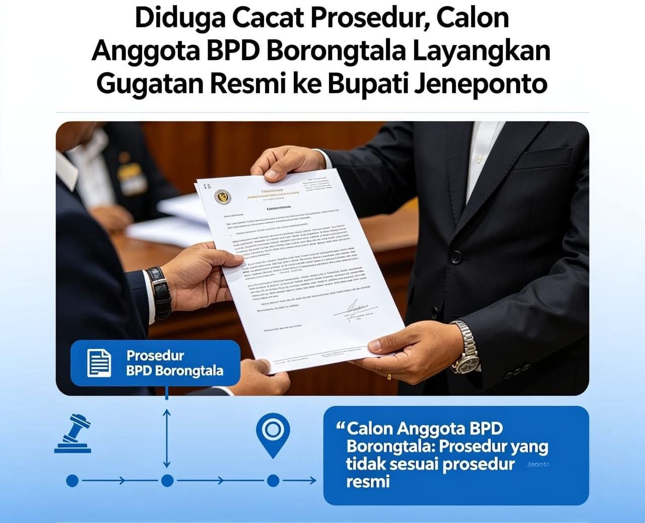 Diduga Cacat Prosedur, Calon Anggota BPD Borongtala Layangkan Gugatan Resmi ke Bupati Jeneponto